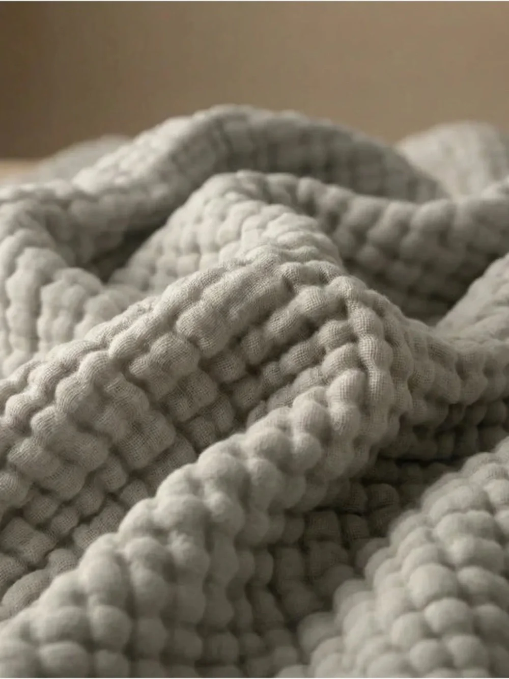 The Fleece Company 100% Muslin Cotton Queen Blanket 200x230cm Light Gray NIP